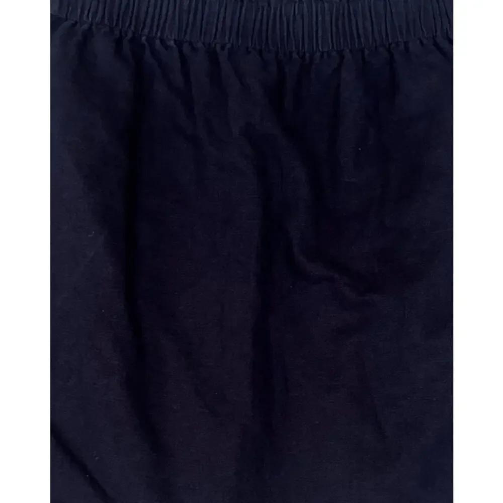 J. Crew Factory Size 00 Navy Blue Skirt Elastic Waist Linen Cotton Blend